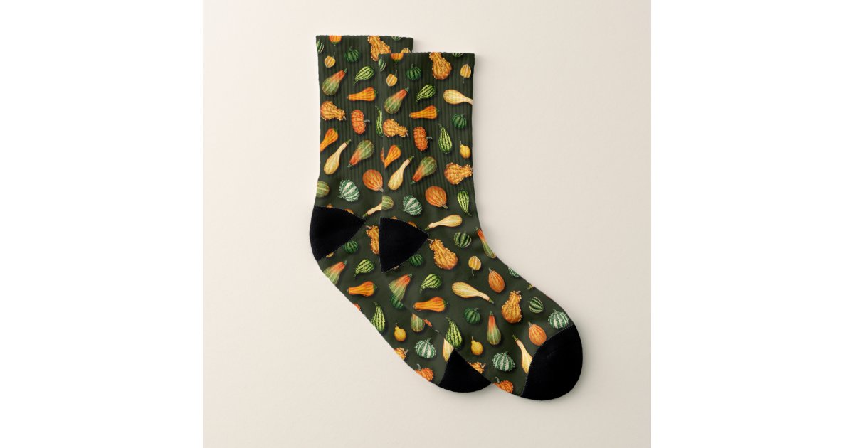 Ornamental Gourds for Autumn, Fall, Thanksgiving Socks