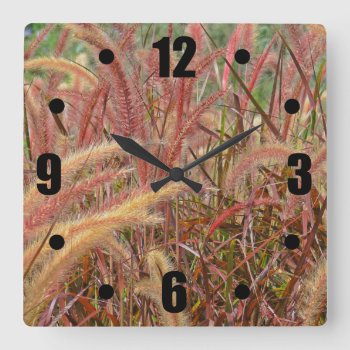 Ornamental Grasses: Color Texture And Movement Square Wall Clock by whatawonderfulworld at Zazzle