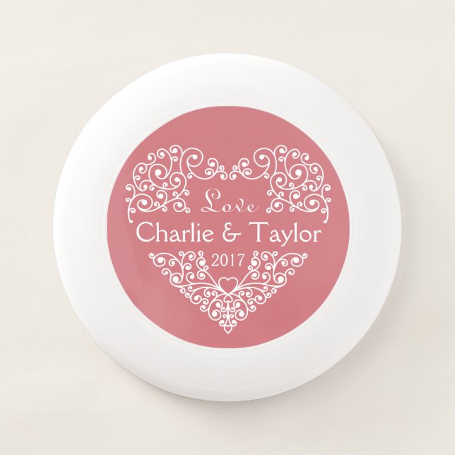 Ornamental Heart custom text frisbee (Front)