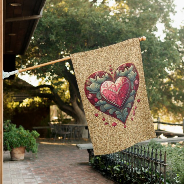 Ornamental Heart House Flag (In SItu)