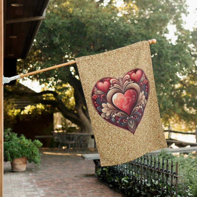 Ornamental Heart House Flag (In SItu)