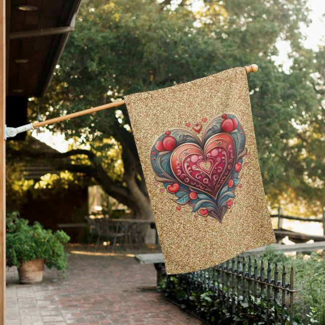 Ornamental Heart House Flag (In SItu)