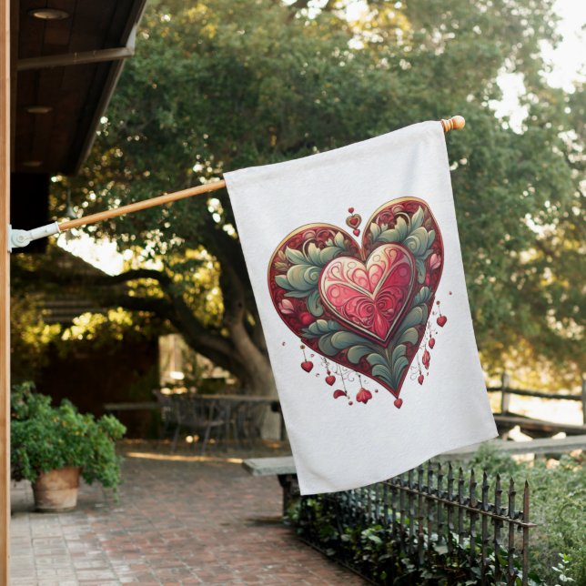 Ornamental Heart House Flag (In SItu)