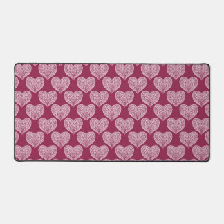 Ornamental heart in Burgundy desk mat