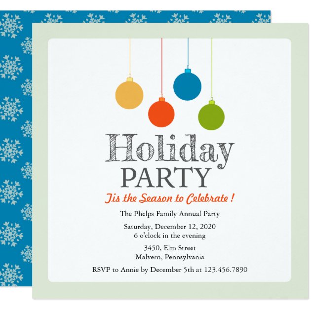 Ornamental Holiday/Christmas Party Invitation