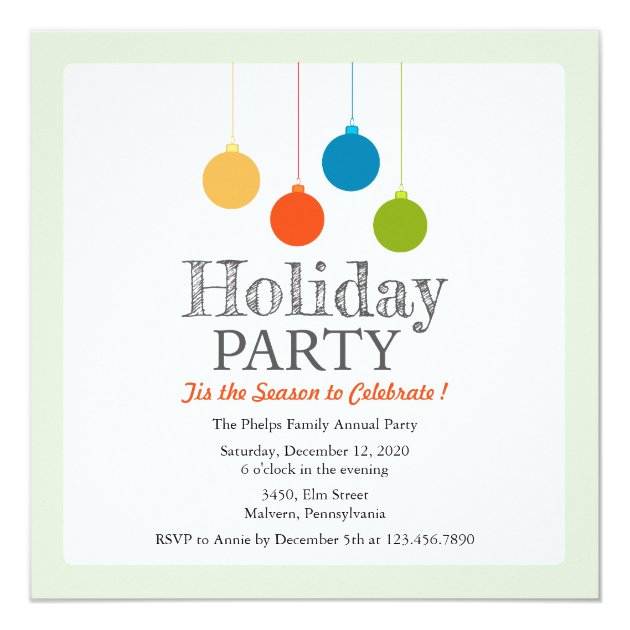 Ornamental Holiday/Christmas Party Invitation