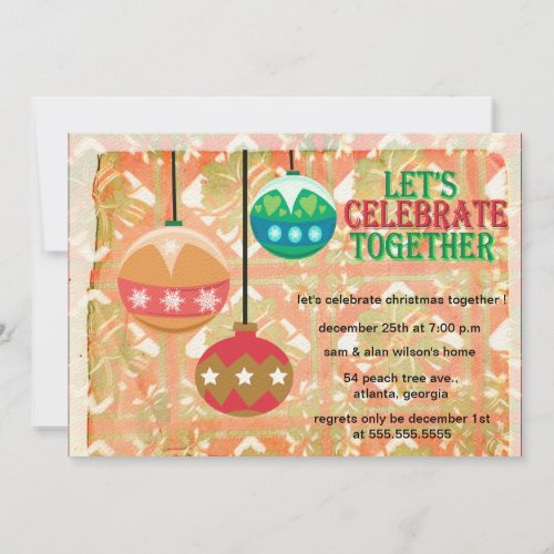 Ornamental holiday party invitations