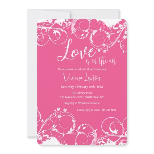 Ornamental Hot Pink Invitation