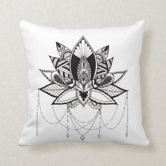 Ornamental Lotus Throw Pillow