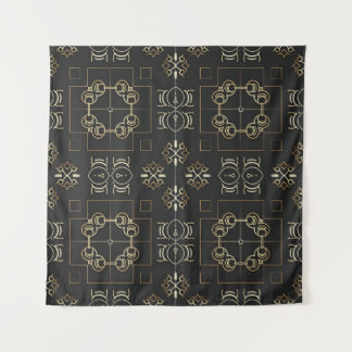 Ornamental Medallion Geometric Square Tapestry
