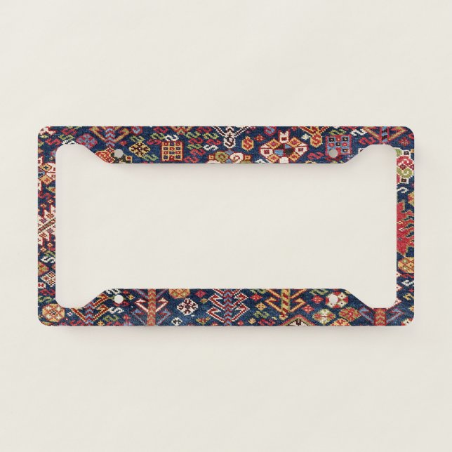 Ornamental Midnight Blue Shekarlu Zig-Zag  License Plate Frame (Front)