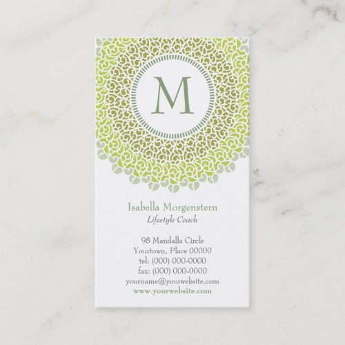 Ornamental Monogram Business Card