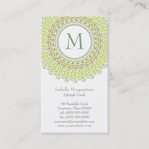 Customizable Ornamental Monogram Business Card