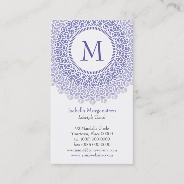 Ornamental Monogram Business Card (Front)