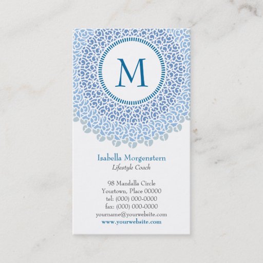 Customizable Ornamental Monogram Business Card