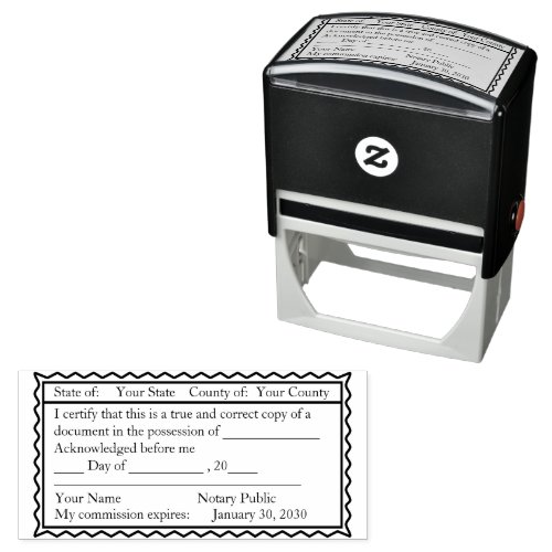 Ornamental Notary Public Copy Stamp