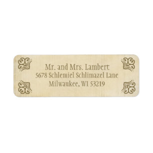 Ornamental Parchment  Customizable Label