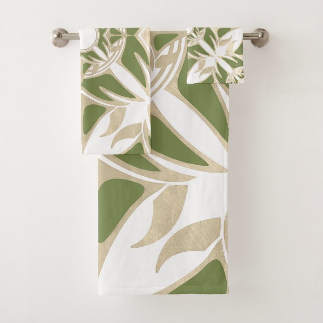 Ornamental pattern, abstract, elegant design bath towel set (Insitu)