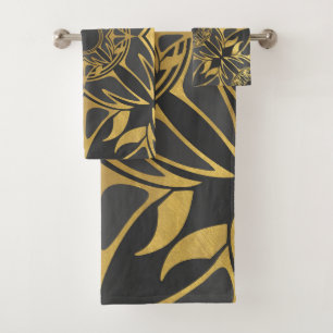 Ornamental pattern, abstract, elegant design bath towel set