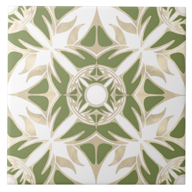 Ornamental pattern, abstract, elegant design ceramic tile (Front)