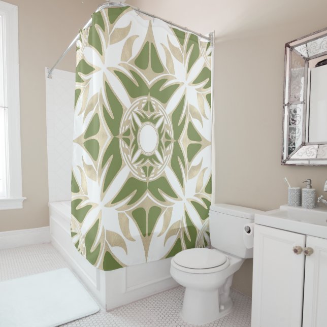 Ornamental pattern, abstract, elegant design shower curtain (In Situ)