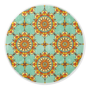 Ornamental pattern ceramic knob