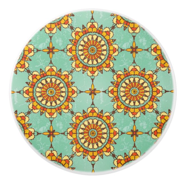 Ornamental pattern ceramic knob (Front)