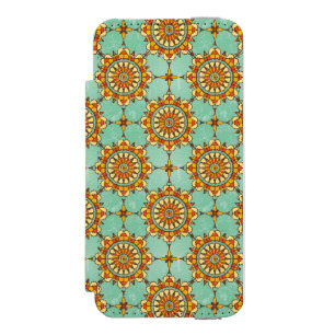 Ornamental pattern wallet case for iPhone SE/5/5s