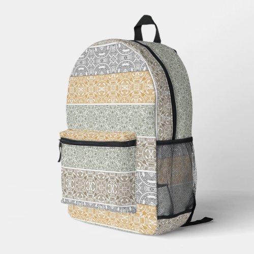 Ornamental pattern printed backpack