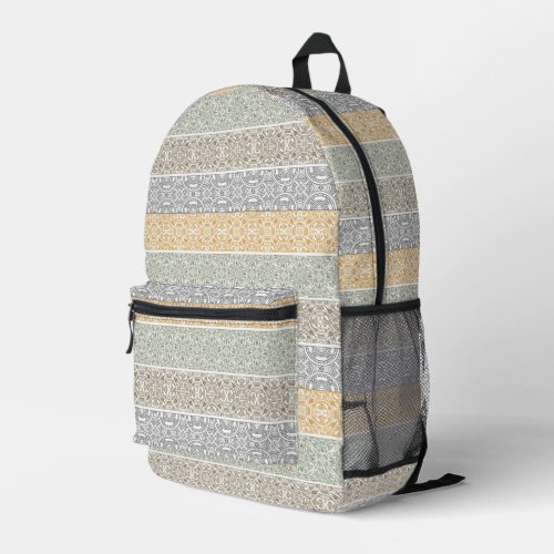 Ornamental pattern printed backpack