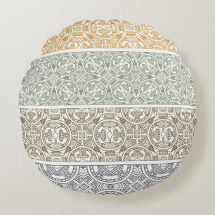 Ornamental pattern round pillow