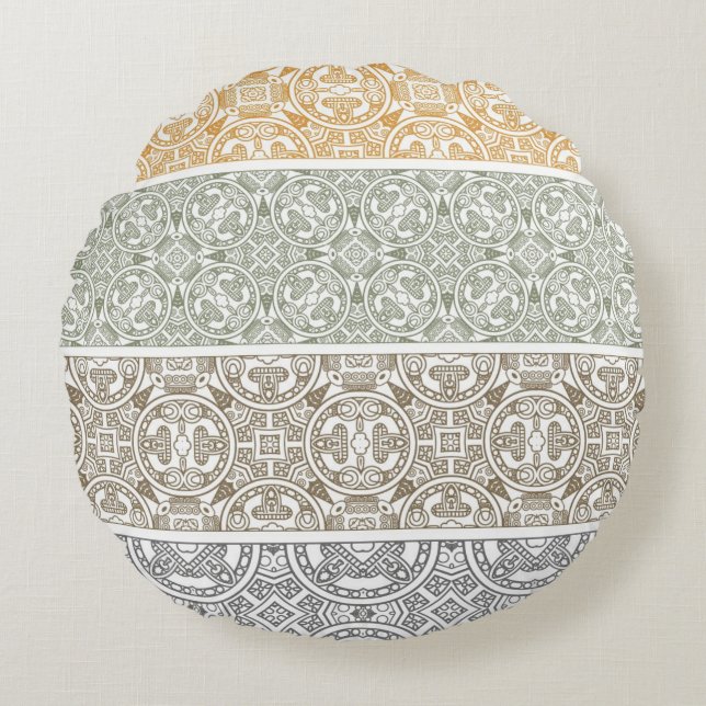 Ornamental pattern round pillow (Front)