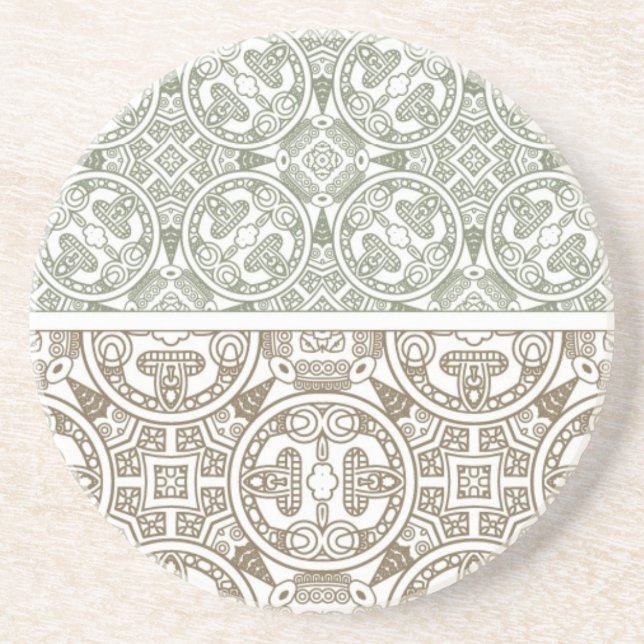Ornamental pattern sandstone coaster (Front)