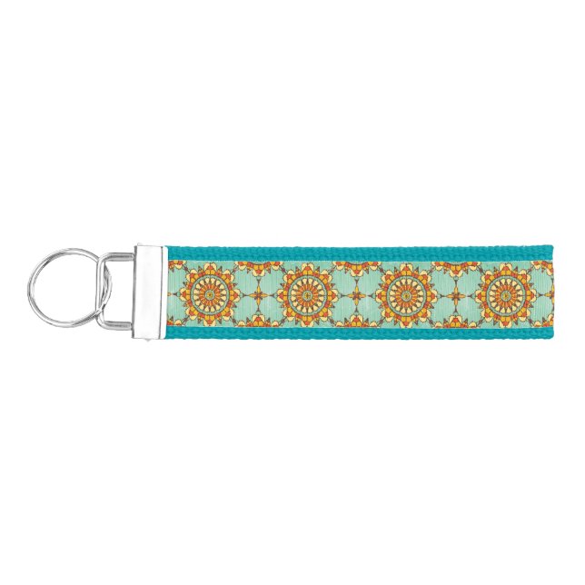 Ornamental pattern wrist keychain (Keys on Left)