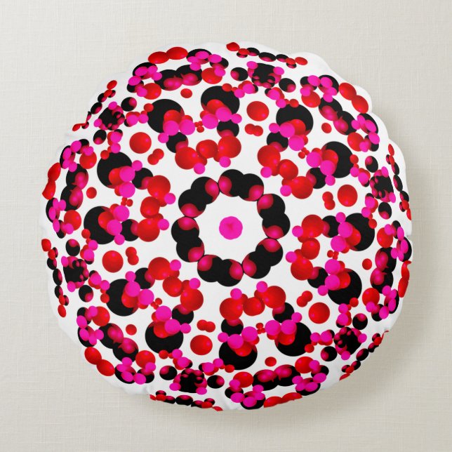 Ornamental patterned round pillow (Front)