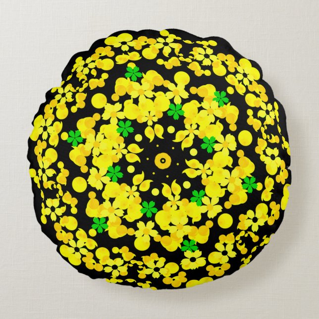 Ornamental patterned round pillow (Front)