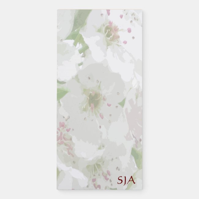 Ornamental Pear Blossoms Design Fridge Notepad