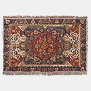 Ornamental Persian Mandala Vintage Pattern Throw Blanket