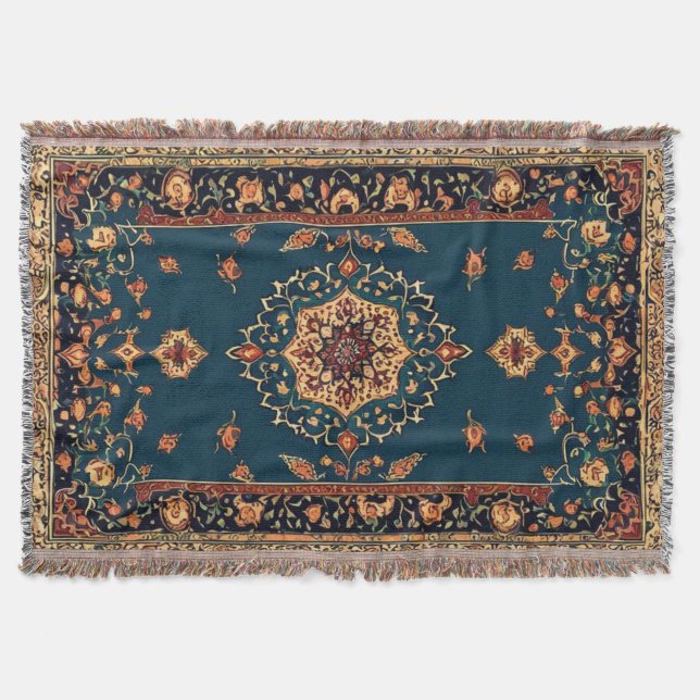 Ornamental Persian Throw Blanket (Front)