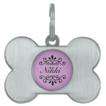 Ornamental Personalized Dog Tag In Violet by Joyful_Expressions at Zazzle