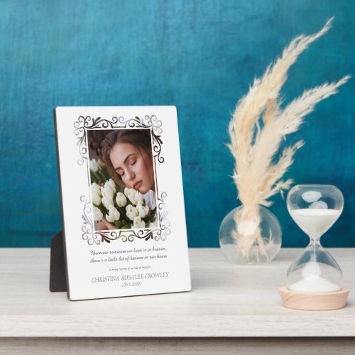 Ornamental Photo Commemorative Funeral Loved One Plaque