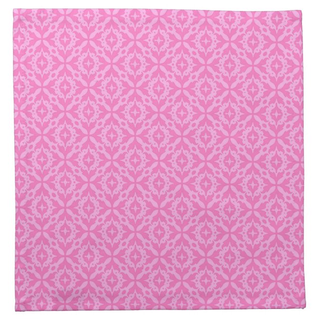 Ornamental Pink Damask Breast Cancer Awareness Cloth Napkin (Front)