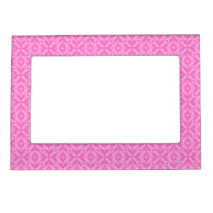 Ornamental Pink Damask Breast Cancer Awareness Magnetic Frame