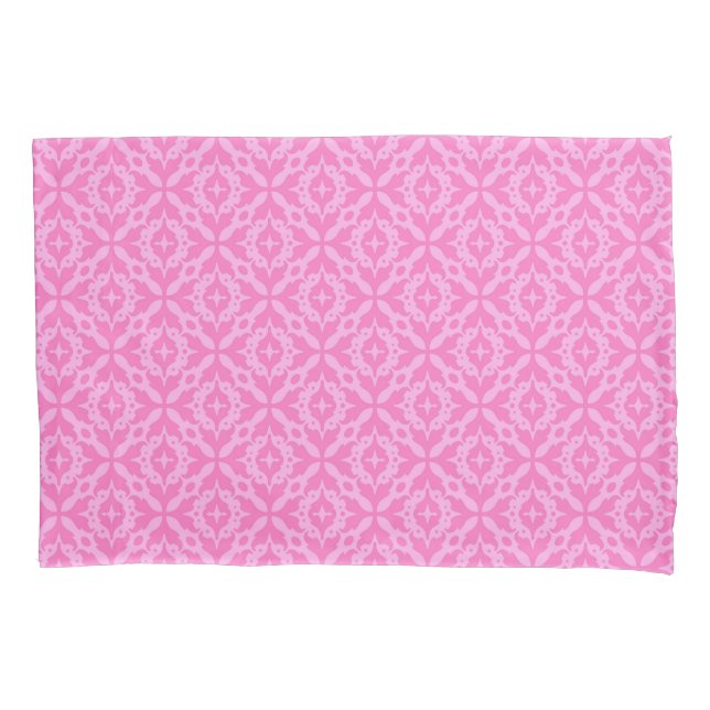Ornamental Pink Damask Breast Cancer Awareness Pillow Case (Front)