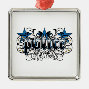 Ornamental Police Officer Metal Ornament