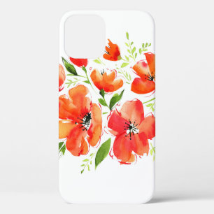 Ornamental Poppy Watercolor: Isolated Bouquet iPhone 12 Case