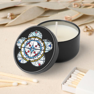 Ornamental Quinquefoil Stained Glass Roundel Mini Candle Favors