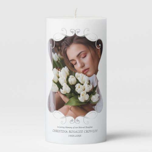 Ornamental Remember Loved One Passed Away Pillar Candle