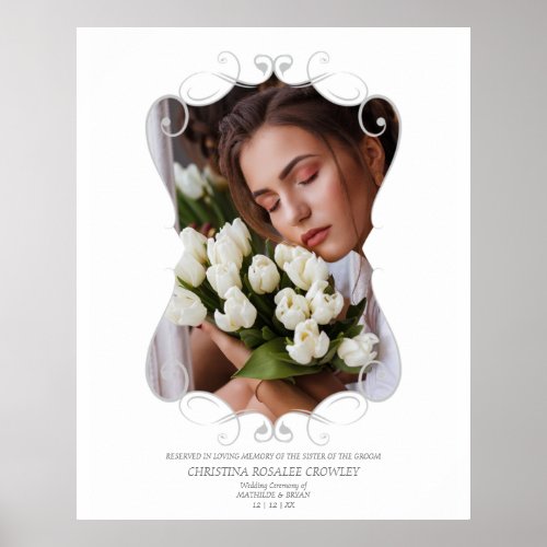 Ornamental Reserved Wedding Seat Tribute Loved One Poster