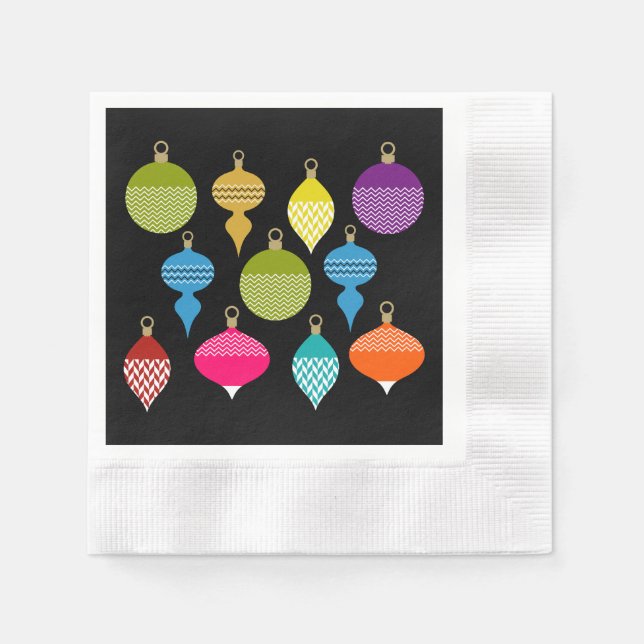 Ornamental Retro Christmas Decorative Ball Napkins (Front)